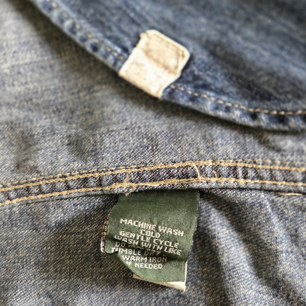 Ralph Laure Womens Denim Button-Down Shirt in Indigo Blue - Picture 9 of 10